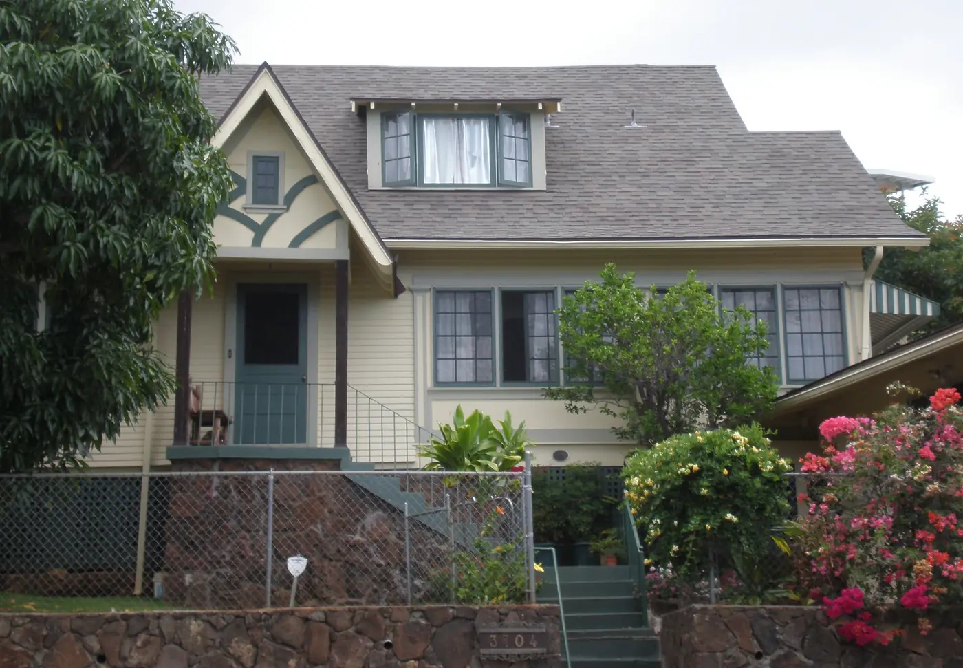 a wood-sided gabled house in Honolulu